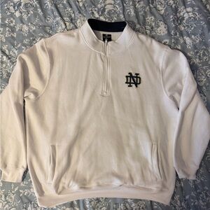 Colosseum White 1/4 Zip Sweater with Embroidered Logo